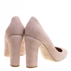 Pre Owned Valentino Beige Suede Tan Go Pumps Size 39