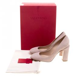 Pre Owned Valentino Beige Suede Tan Go Pumps Size 39