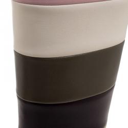 Pre Owned Valentino Multicolor Striped Leather Knee Boots Size 40