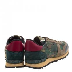 Pre Owned Valentino Multicolor Camo Butterfly Printed Rockrunner Sneakers Size 39