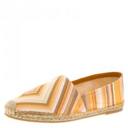 Pre Owned Valentino Multicolor Canvas Native Couture 1975 Print Espadrilles Size 38