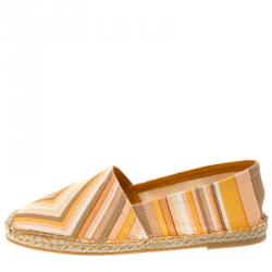 Pre Owned Valentino Multicolor Canvas Native Couture 1975 Print Espadrilles Size 38