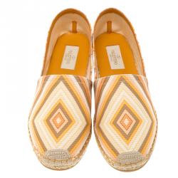 Pre Owned Valentino Multicolor Canvas Native Couture 1975 Print Espadrilles Size 38