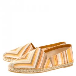 Pre Owned Valentino Multicolor Canvas Native Couture 1975 Print Espadrilles Size 38