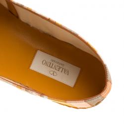 Pre Owned Valentino Multicolor Canvas Native Couture 1975 Print Espadrilles Size 38