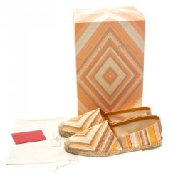 Pre Owned Valentino Multicolor Canvas Native Couture 1975 Print Espadrilles Size 38
