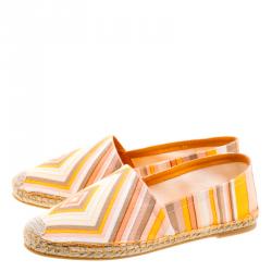 Pre Owned Valentino Multicolor Canvas Native Couture 1975 Print Espadrilles Size 37