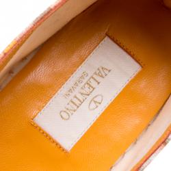 Pre Owned Valentino Multicolor Canvas Native Couture 1975 Print Espadrilles Size 37