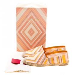 Pre Owned Valentino Multicolor Canvas Native Couture 1975 Print Espadrilles Size 37