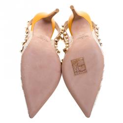 Pre Owned Valentino Native Couture 1975 Print Leather Crystal Embellshed Rockstud Sandals Size 36.5