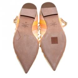 Pre Owned Valentino Multicolor Leather Native Couture 1975 Print Rockstud Pointed Toe Flats Size 39