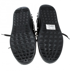 Pre Owned Valentino Black Leather Rockstud Untitled Low Top Sneakers Size 40