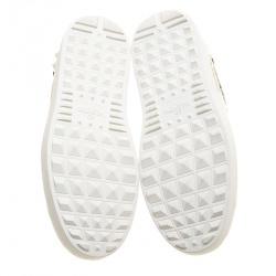 Pre Owned Valentino White Floral Printed Leather Open Sneakers Size 39