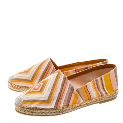 Pre Owned Valentino Multicolor Canvas Native Couture 1975 Print Espadrilles Size 37