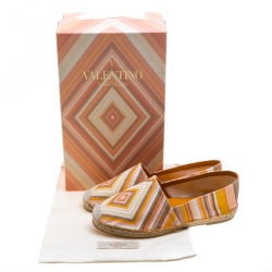 Pre Owned Valentino Multicolor Canvas Native Couture 1975 Print Espadrilles Size 37
