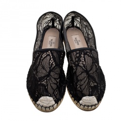 Pre Owned حذاء فالينتينو وردي دانتيل اسبادريه مقاس 38