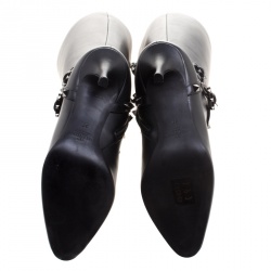 Pre Owned Valentino Black Leather Rockstud Knee Length Boots Size 37