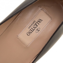 Pre Owned Valentino Black Leather Rockstud Heel Ankle Strap Pointed Toe Pumps Size 40