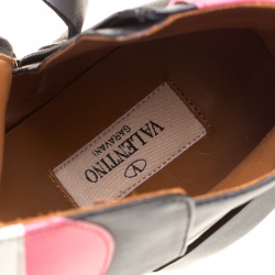 Pre Owned Valentino Multicolor Leather Polka Dot Ankle Boots Size 37