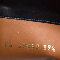 Pre Owned Valentino Black Leather and Python Mid Calf Boots Size 39.5