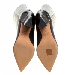 Pre Owned Valentino Black Leather Mid Calf Pointed Toe Boots Size 38