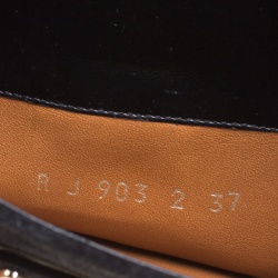 Pre Owned Valentino Black Suede Rockstud Tie Foldover Knee Length Boots Size 37