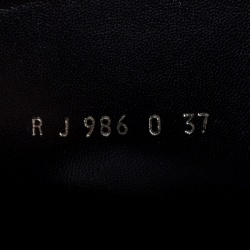 Pre Owned Valentino Black Patent Leather Zip Detail Mid Calf Boots Size 37