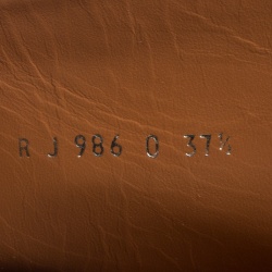 Pre Owned Valentino Crimpson Red Patent Leather Zip Detail Mid Calf Boots Size 37.5