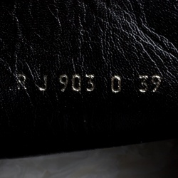 Pre Owned Valentino Black Patent Leather Zip Detail Mid Calf Boots Size 39