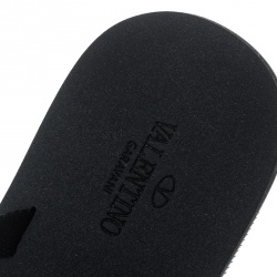 Pre Owned Valentino Black Rockstud Fabric Thong Sandals Size 39