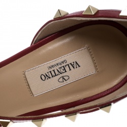 Pre Owned Valentino Two Tone Leather Rockstud Embellished Peep Toe D'orsay Pumps Size 41