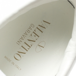 Pre Owned Valentino White Leather Rockstud Untitled Low Top Sneakers Size 41