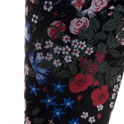 Pre Owned Valentino Black Spring Garden Brocade Knee Length Boots Size 40