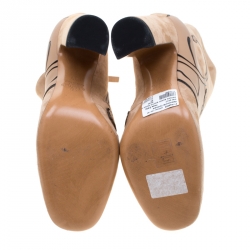 Pre Owned Valentino Beige Suede Panther Ankle Boots Size 39