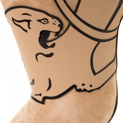 Pre Owned Valentino Beige Suede Panther Ankle Boots Size 40