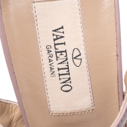 Pre Owned Valentino Pink Suede Cage Rockstud Sandals Size 38.5