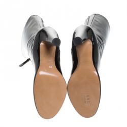 مملوكة مسبقًا Valentino Black Patent Leather Zip Detail Mid Calf Boots Size 40