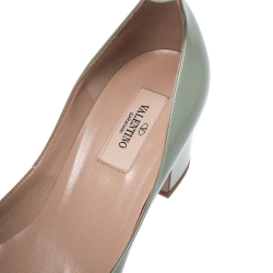 Pre Owned Valentino Green Patent Leather Tango Ankle Strap Pumps Size 39