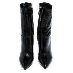 مملوكة مسبقًا Valentino Black Patent Leather Ankle Boots Size 41