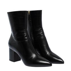 Pre Owned Valentino Black Leather Ankle Boots Size 37