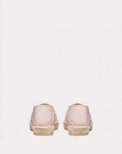 Pre Owned Valentino Water Rose Quilted Leather Rockstud Spike Espadrille Flats Size 38