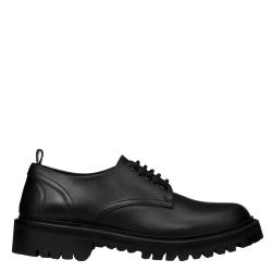 Pre Owned Valentino Black Leather VLOGO Detail Derby Size 40