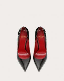 Pre Owned Valentino Black Patent Leather VLTN Pumps Size 39.5