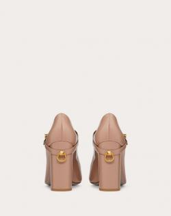 Pre Owned Valentino Rose Canelle Patent Leather Mary Jane Block Heel Pumps Size 36.5