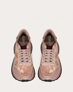 Pre Owned Valentino Multicolor Fabric and Leather Camouflage Rockrunner.Up Platform Sneakers Size 38.5