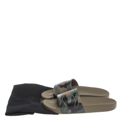 Pre Owned Valentino Camo Rubber Slide Sandals Size 41
