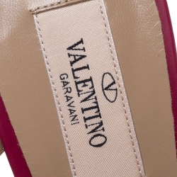 Pre Owned Valentino Raspberry Pink Leather Rockstud Pointed Toe Mules Size 38