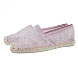 مملوكة مسبقًا Valentino Pink Lace Espadrilles Size 38