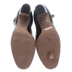 مملوكة مسبقًا حذاء كعب عالي فالنتينو تانجو أسود لامع بشريط كاحل مقاس 38