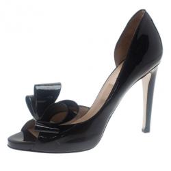 مملوكة مسبقًا Valentino Black Patent Bow D'orsay Pumps size 37